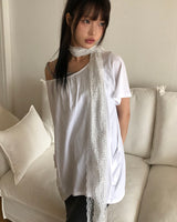 ラロン ウェーブ ドット レース スカーフ
