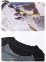 カートゥーンラグランプリント半袖Tシャツ