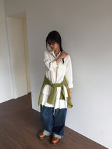 ランブバックシャツフリルドレス (2color)