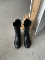 シンプル レザー ミドルブーツ