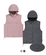セミ クロップ フード ベスト / Semi Crop Hooded Vest