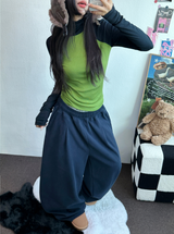 M-XL💙3サイズ💙ピンタックワイドロングパンツ🩶💙🖤🤎4カラー