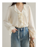 French Ruffle Cuff Romantic Blouse