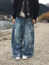 Hazel Flower Denim Pants (1c)