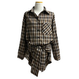 Rook Waist Point Check Long Shirt