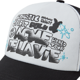 25SS ARTWORK MESH TRUCKER BALL CAP BLACK