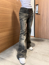 1198. Y2Kアイレットロウウォッシングデニムパンツ