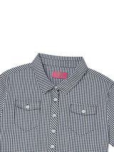 CHECK BLOUSE NAVY