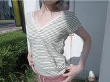 レースストライプTシャツ