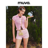 muva.本革 ミニ イヤホンポーチ 2WAY ショルダーバッグ