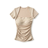 Lena Square Shirring Top