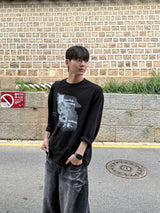 タイムプリンティング長袖Tシャツ