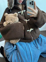 TEDDY CURLY🤎CUTIE PETIT ZIP UP 🤎🧸🐏3COLOR