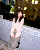 (3color) Shirring Bean Button Linen Slub Cardigan