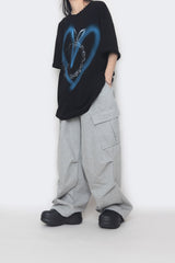 レビットハートスプレー半袖Tシャツ