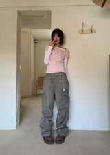 (UNISEX) フィールドボタンカーゴパンツ (3color)