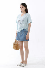 ギャラクシーVネックTシャツ_アイスミント