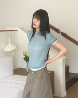 Leber Mesh Lace Short-Sleeved T-Shirt