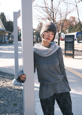 Neck Drape Top / Charcoal