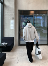  Urban University Embroidery Double Middle Overfit Hoodie