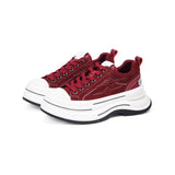 KILLWINNER Lihuo Series Canvas Shoes, Red, 7cm Height Increasing, Thick Sole Casual Shoes, Couple Style