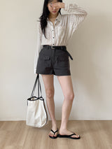 Deuan Two-Pocket Cotton Shorts