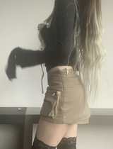 フォクス y2k ジッパーカーゴスカート (light beige)