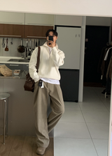 Yogis Wide-Fit Single-Tuck Corduroy Pants
