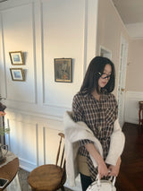 Rook Waist Point Check Long Shirt