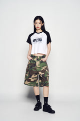 25SS カモフラージュカーゴポケットショートパンツ カーモ