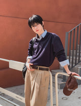 Ruin Shoulder Line V-Neck Knit