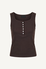 Button ribbed sleeveless