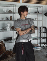 Liloy クロッププリント 半袖Tシャツ