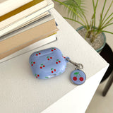 cherry epoxy keyring (conflower blue)