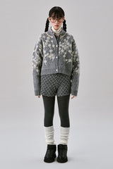 Flower Wool Cardigan [Gray]