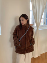 Vilkans High Neck Wool Half Coat Long