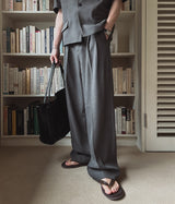 Merid pintuck wide slacks