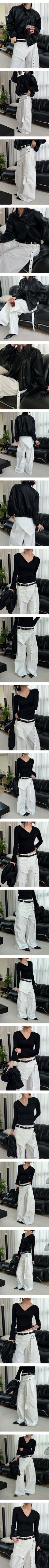 Soft high neck leather blouson jacket