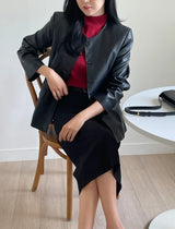 Arc Round Leather Jacket