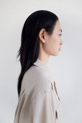 ストレッチロールアップシャツ, ベージュ