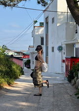 ZIPPER CARGO BERMUDA PANTS