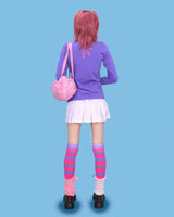 キッチュ パープルピンク ニーソックス