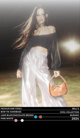 “BURANO” Bow Woven Crescent Bag