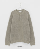 [unisex] ハインドレイブークレヘンリーネックオーバーニット