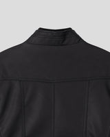 Kale Panel High-Neck Leather Jacket