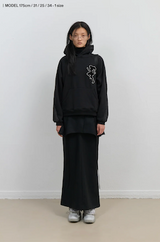 Layered Wool Skirt / Black
