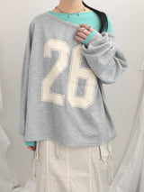 Numbering loose sweatshirt