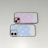 [MADE] [+MagSafe] ベリードットスマホケース ブルー (グラスシルバーバンパー)