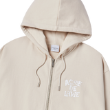 25SS INK STAMP LOGO HOODIE ZIP UP DARK BEIGE