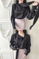 glad oil satin tie bl
